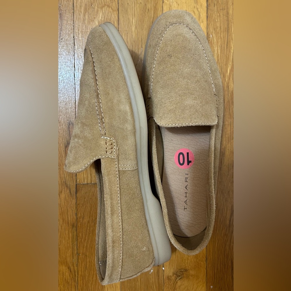 Tahari Tan Suede Loafers - Picture 2 of 2